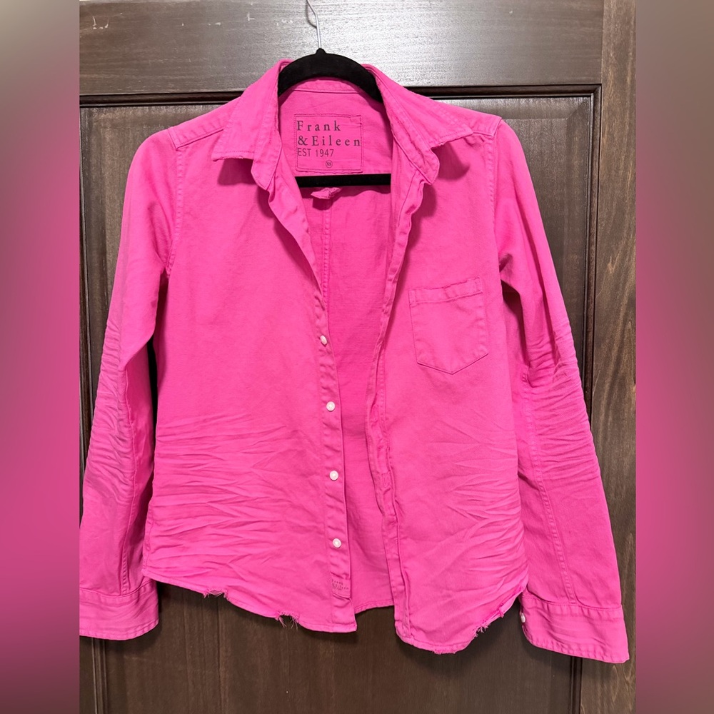 Frank & Eileen Vivid Pink Shirt Label  - XS